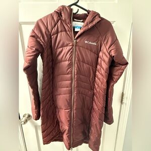 Columbia Women's Burgundy Hooded Puffer Coat